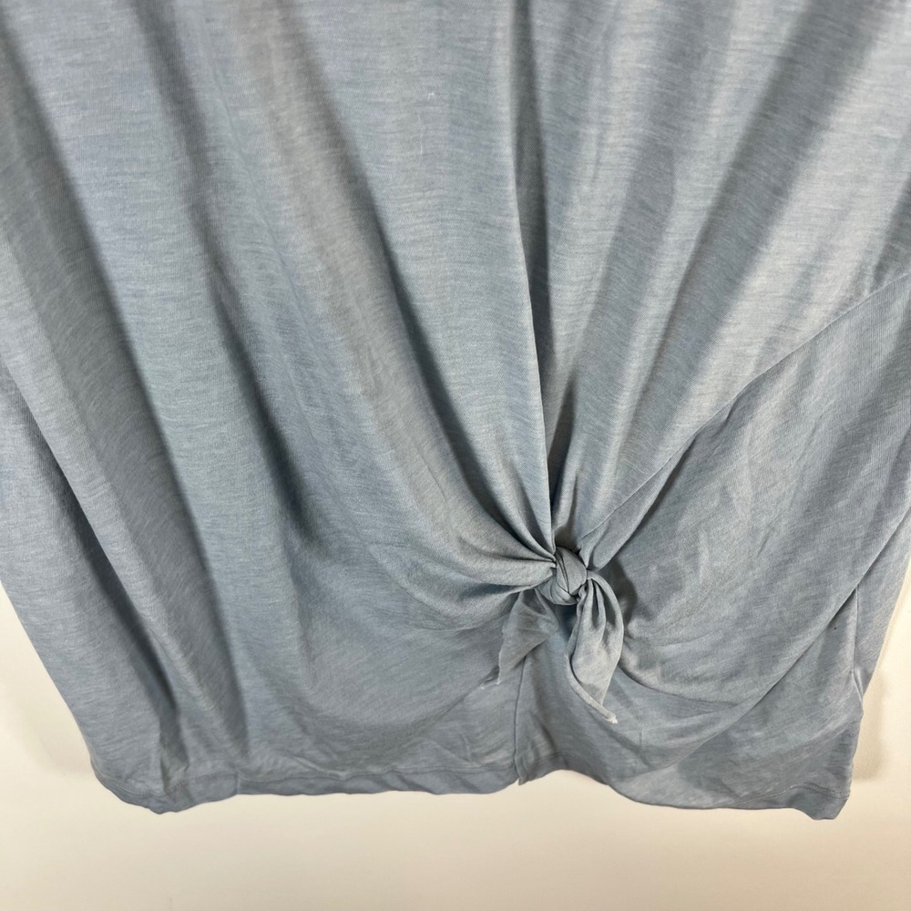 AllSaints Ashley Devo Tee Sky Blue Front Knot Cotton Blend T-Shirt Medium casual - Picture 3 of 10